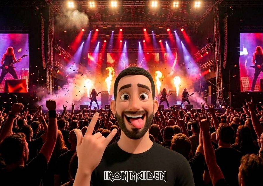 Özgün Bal at a metal concert