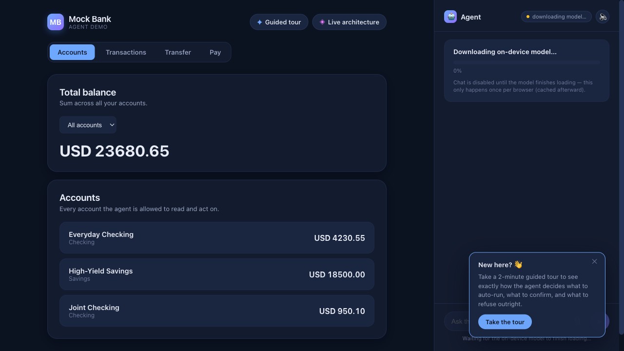 Web AI Agent — Mock Bank